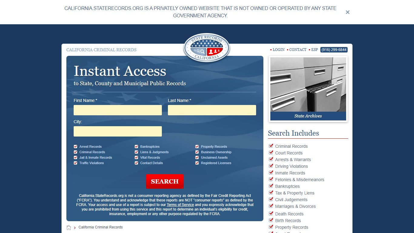 California Criminal Records Online | StateRecords.org